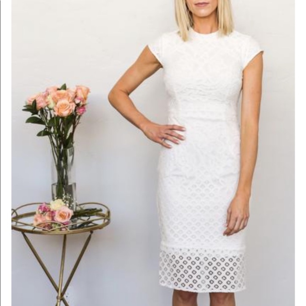 Baltic born white lace dress